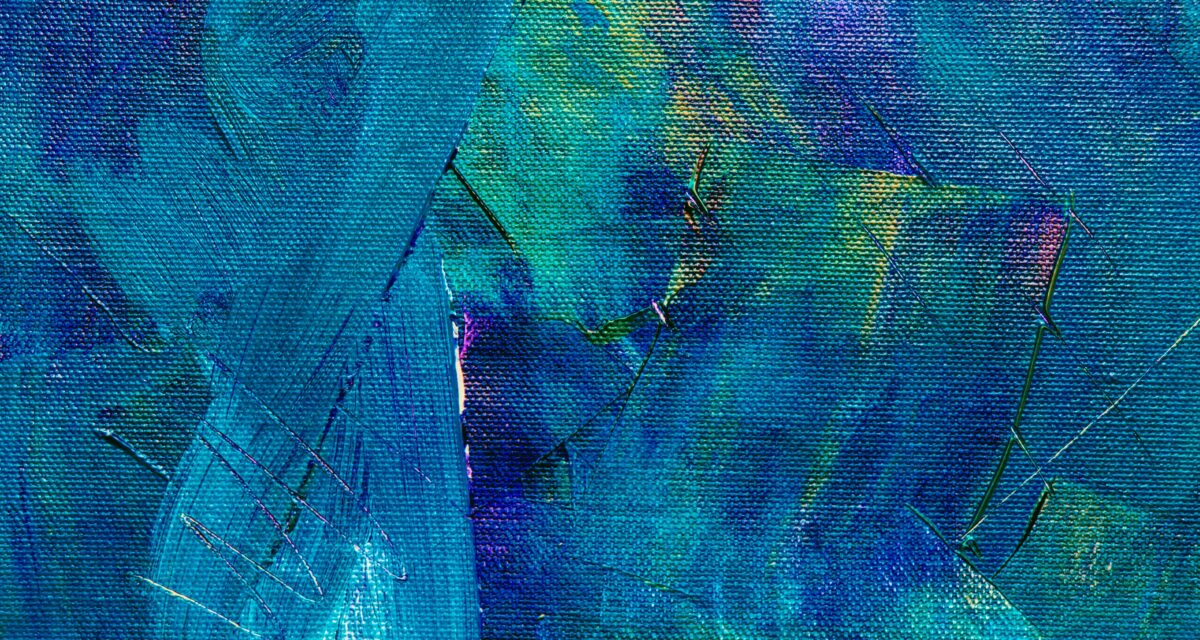 Colorful abstract acrylic painting with bold brush strokes and texture.